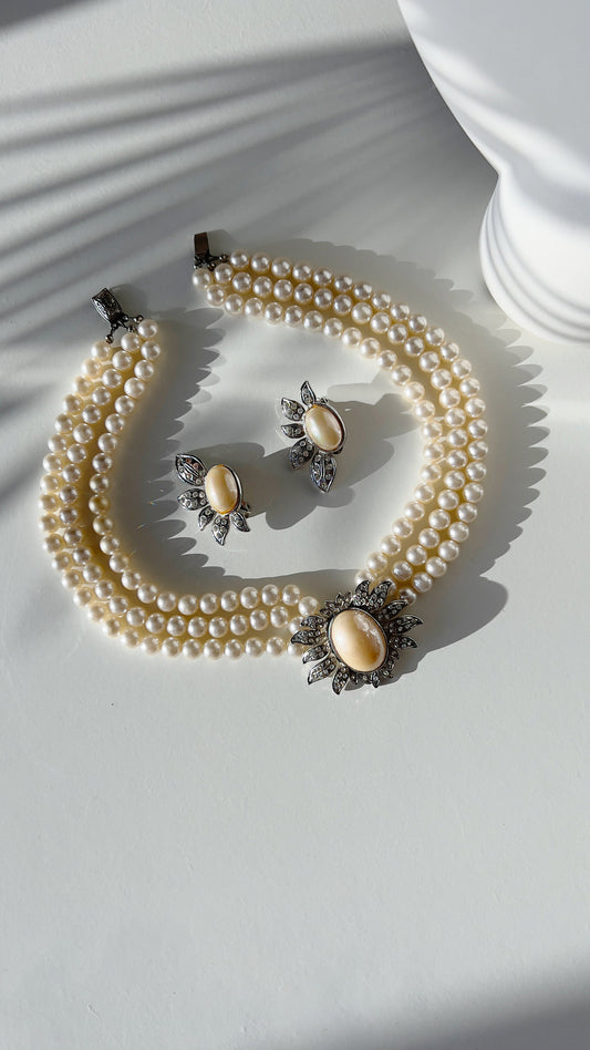 Faux pearl Lady diana choker set