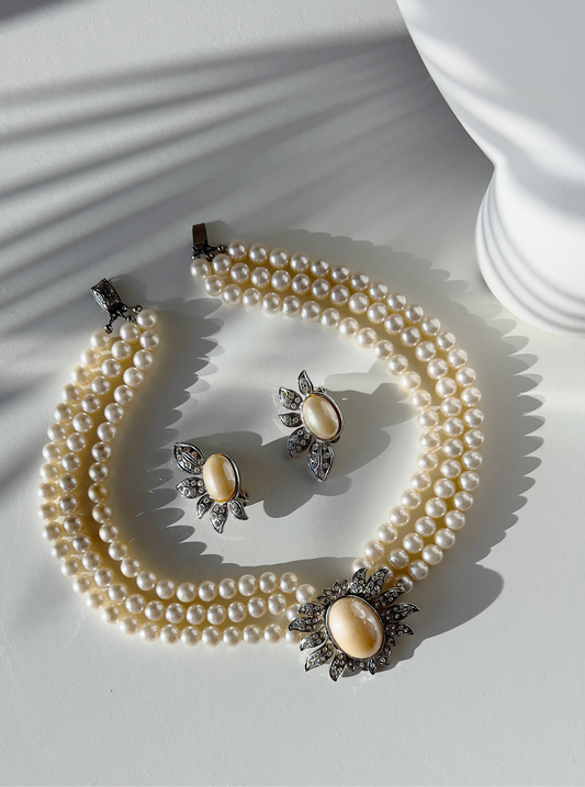 Faux pearl Lady diana choker set